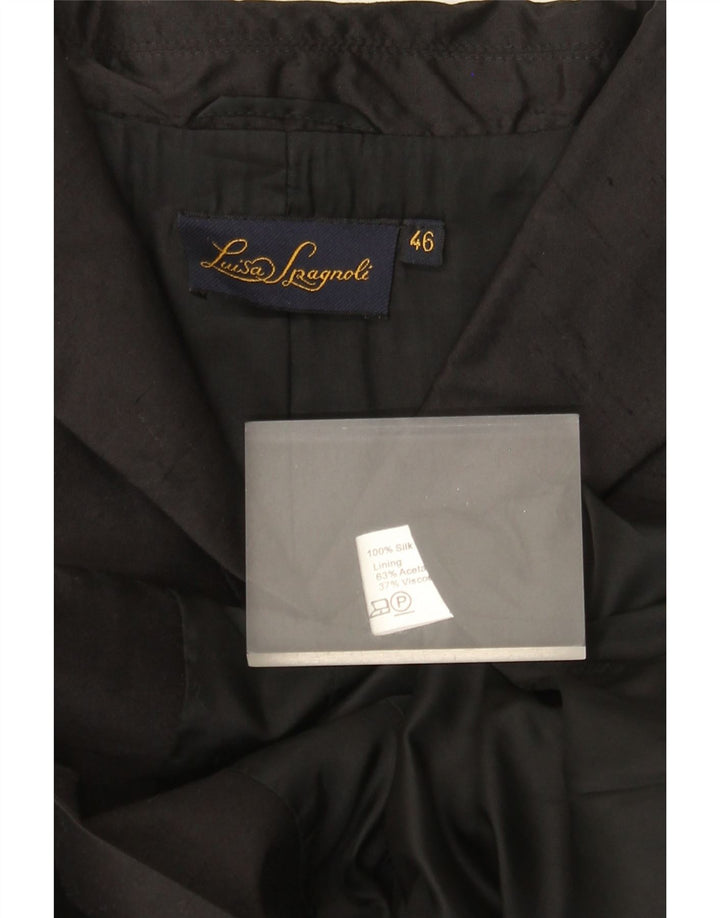 Luisa Spagnoli Jachetă Blazer pentru Damă cu 3 Nasturi IT 46 Mare Mătase Neagră