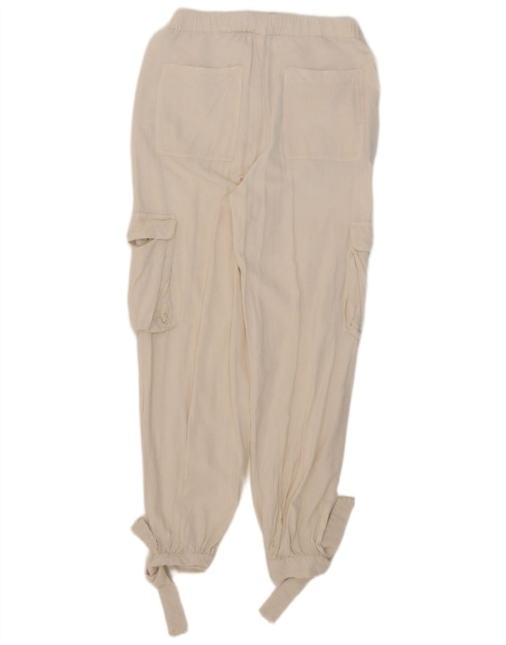 Pantaloni cargo de joggeri pentru femei Zara Mici L26 L27 Alb