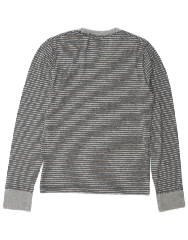 Top Hollister pentru bărbați cu mânecă lungă, gri mic, cu dungi