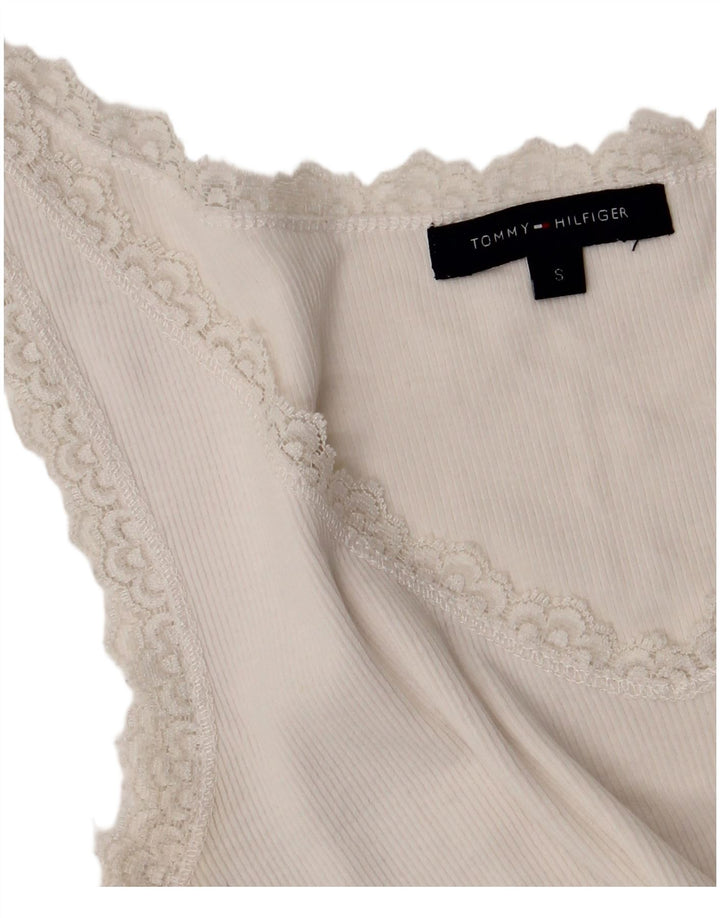 Vest Top pentru femei Tommy Hilfiger UK 8 Small White