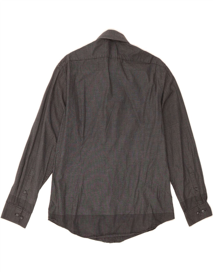 CALVIN KLEIN Mens Extra Slim Fit Shirt Size 15 1/2 Medium Grey Check Vintage Calvin Klein and Second-Hand Calvin Klein from Messina Hembry 