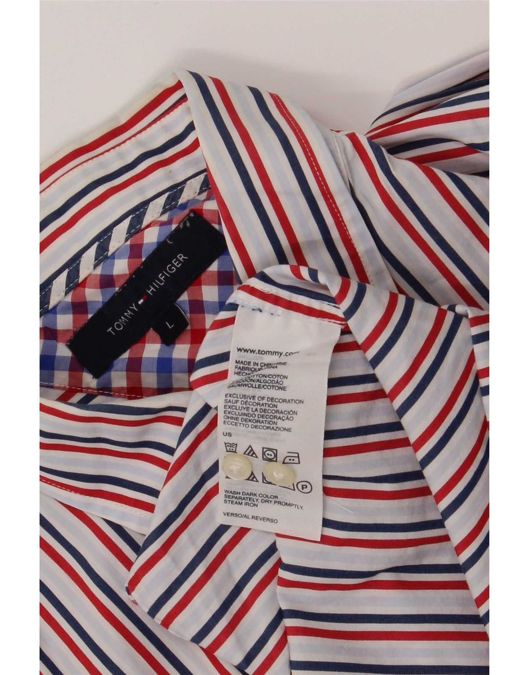 Cămașă pentru bărbați Tommy Hilfiger, bumbac cu dungi mari, multicolore