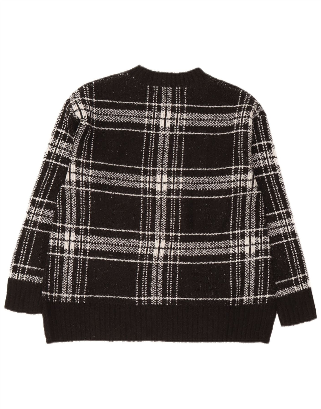 Pulover pentru femei Marks & Spencer cu decolteu rotund UK 10 mic, negru, check