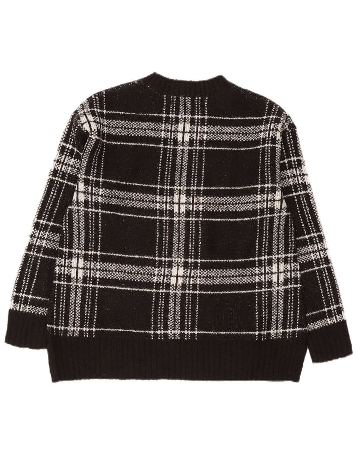 Pulover pentru femei Marks & Spencer cu decolteu rotund UK 10 mic, negru, check