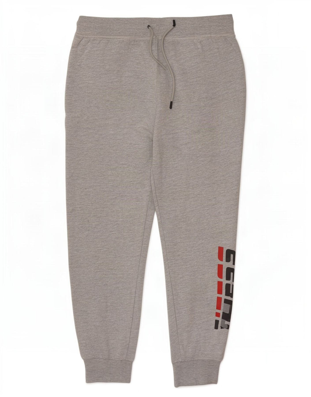 Pantaloni de trening grafic pentru bărbați Guess Pantaloni de jogging, bumbac cu pete gri mediu