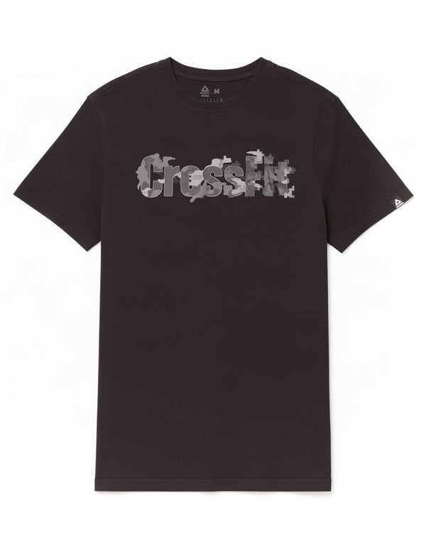 Reebok Mens Graphic T-Shirt Top Medium Black Cotton