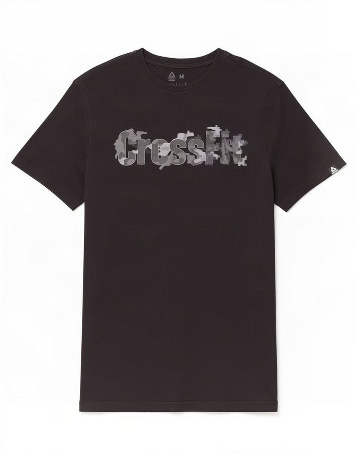 Tricou grafic Reebok pentru bărbați Top mediu negru bumbac
