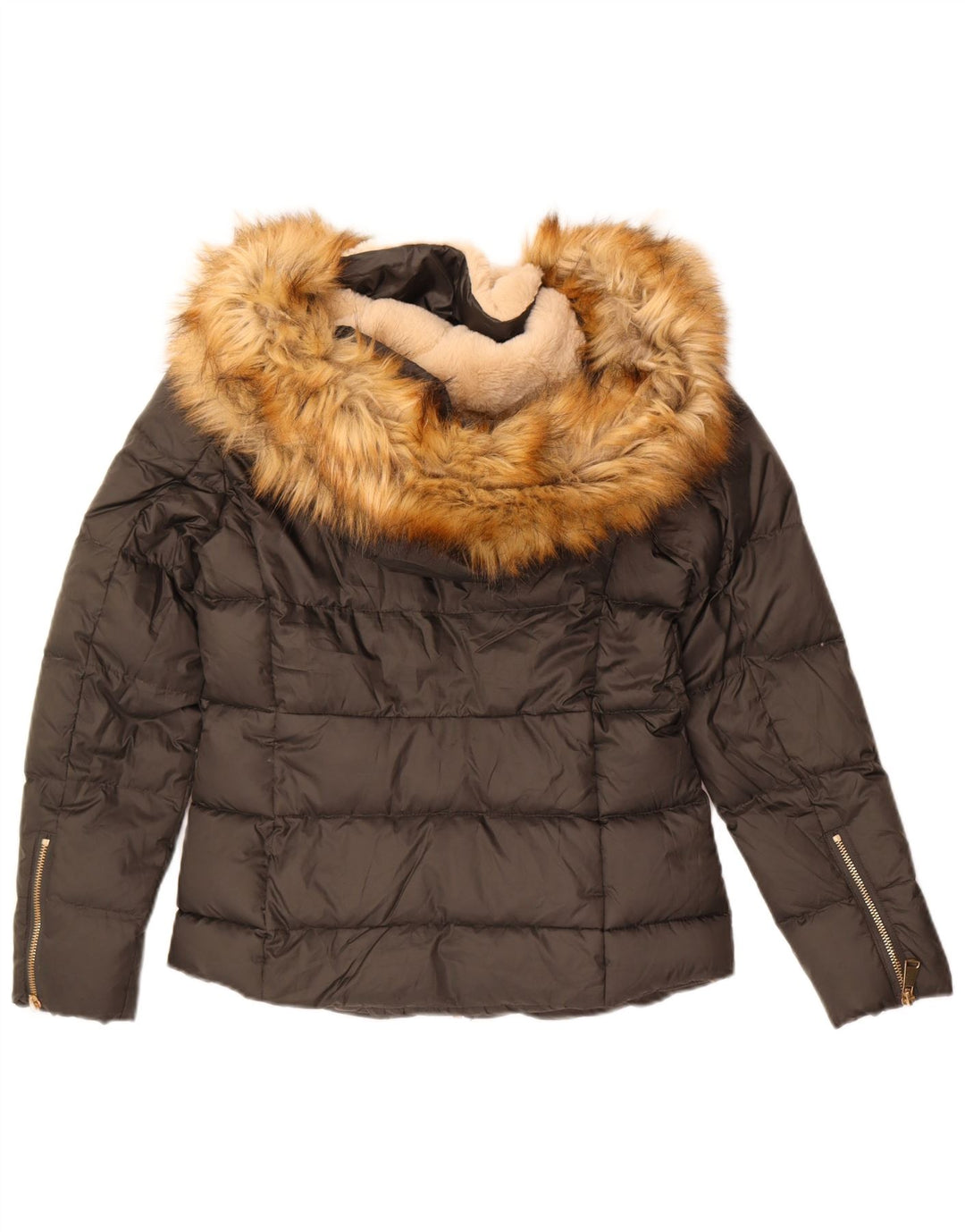 Jachetă căptușită cu glugă pentru femei Zara UK 6 XS poliester gri