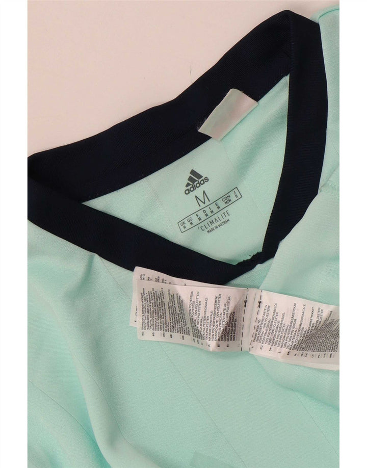 Tricou Adidas Climalite pentru bărbați Top Medium Turcoaz Striped Poliester