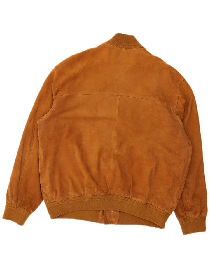 Bomber vintage pentru bărbați din piele intoarsa UK 40 mare maro