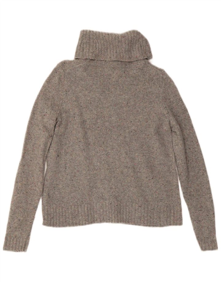 J. CREW Pulover cu gât rulat pentru femei UK 10 Small Grey Flecked