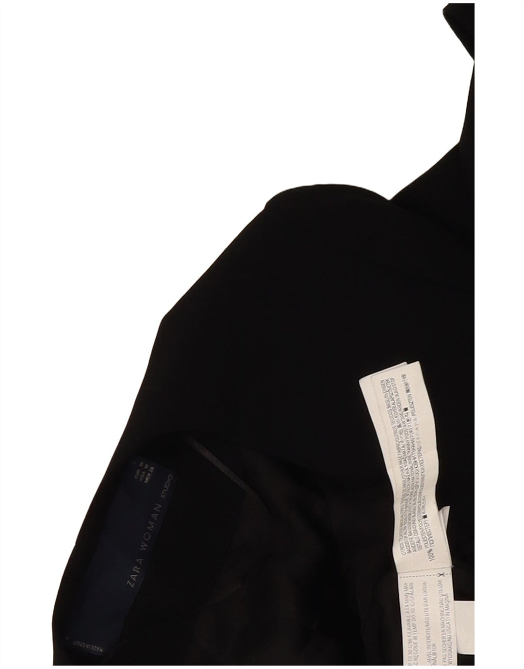 Jachetă Blazer deschisă pentru femei Zara UK 14 Medium Black Colorblock Poliester