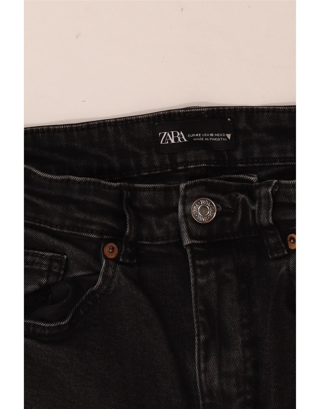 Blugi Zara pentru femei Crop Bootcut EU 42 Large W32 L24 Negri