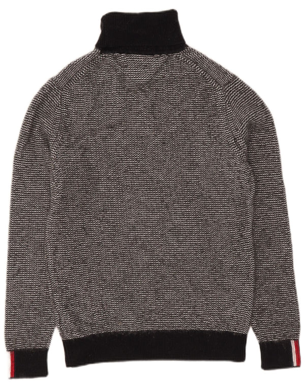 Pulover pentru femei Tommy Hilfiger cu gât rulat, UK 6 XS, bumbac chevron negru