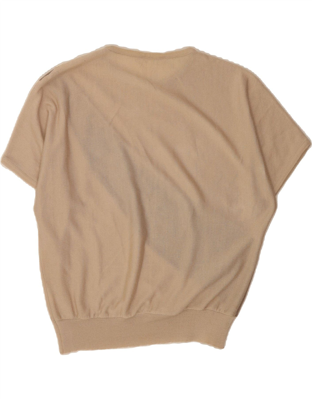 VINTAGE Womens Boat Neck Jumper Sweater IT 42 Medium Beige Colourblock Vintage Vintage and Second-Hand Vintage from Messina Hembry 