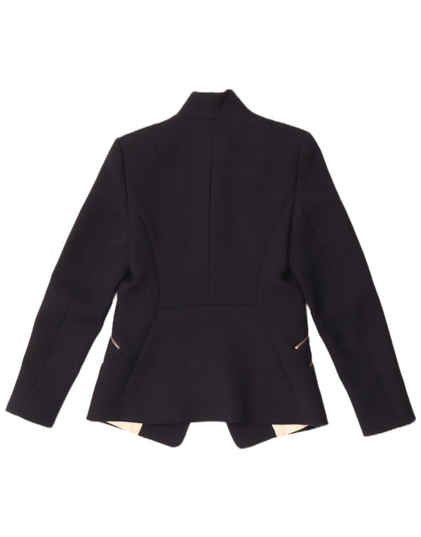 Sacou blazer pentru femei Reiss cu 1 nasture UK 10 Poliester bleumarin mic