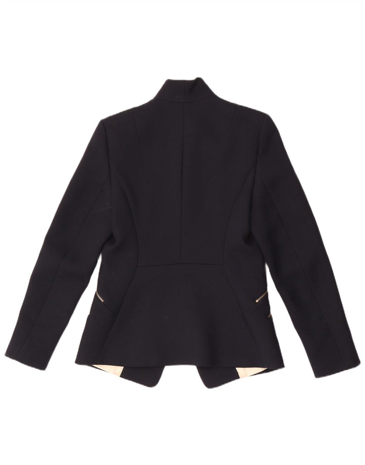 Sacou blazer pentru femei Reiss cu 1 nasture UK 10 Poliester bleumarin mic