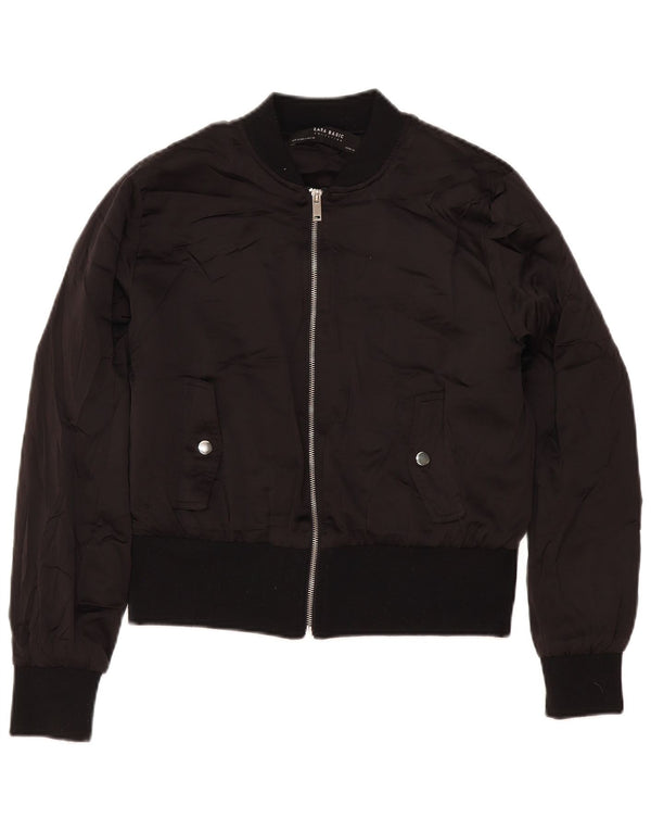 Bomber pentru femei Zara UK 14 Poliester mediu negru