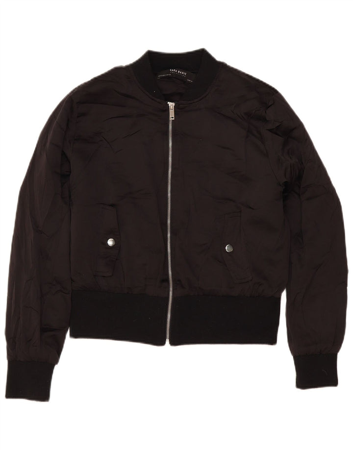 Bomber pentru femei Zara UK 14 Poliester mediu negru