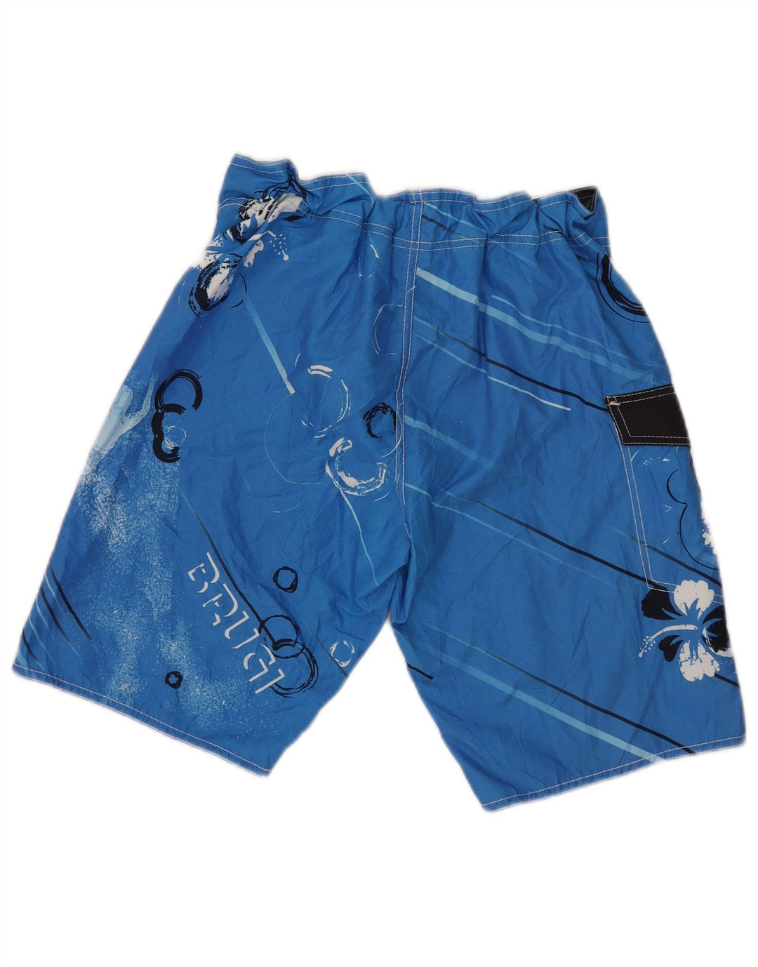 Pantaloni scurți de înot cu grafică Brugi pentru bărbați, poliester, albastru, floral