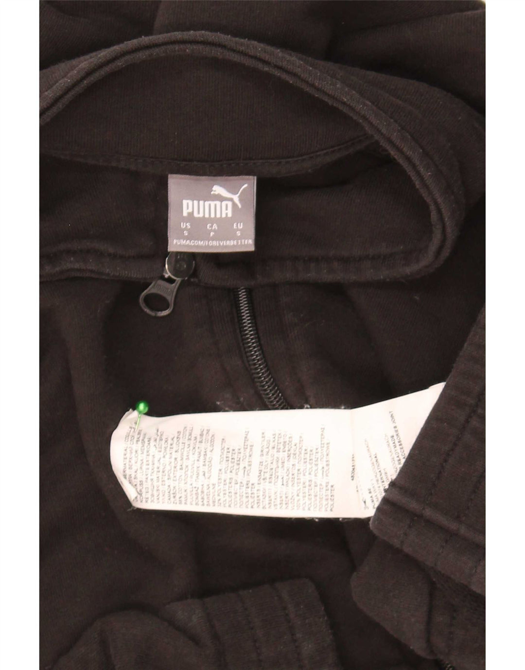 Jachetă de top pentru trening Puma Crop Oversized UK 10 Bumbac negru mic