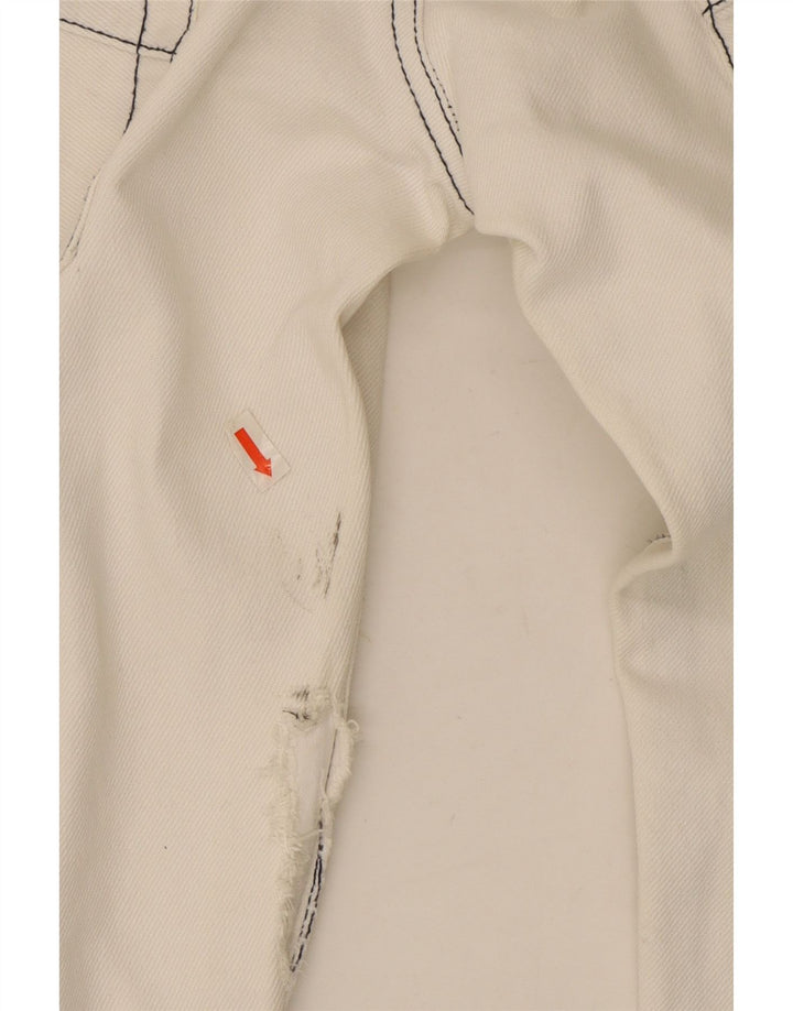 Blugi drepți distressed pentru femei Armani W32 L30 bumbac alb