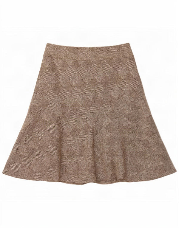 Fusta Wrap pentru femei Kaliko UK 18 XL W34 Maro Lână geometrică