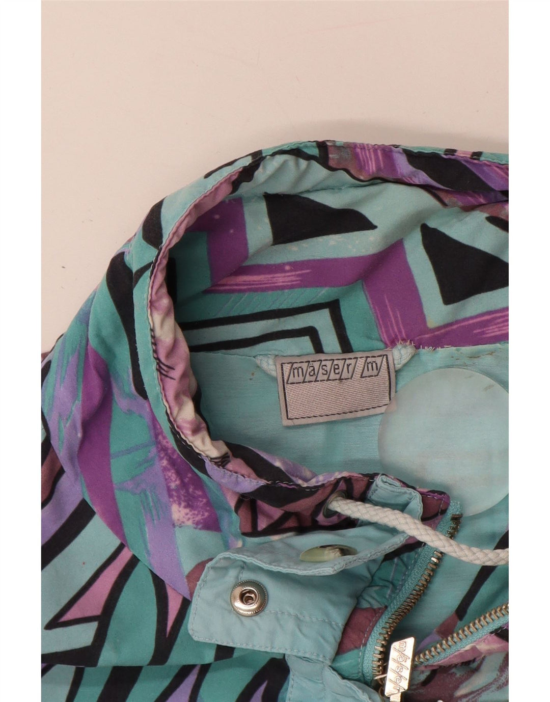 Maser M haină de ploaie supradimensionată pentru femei UK 10 Small Turcoaz Geometric