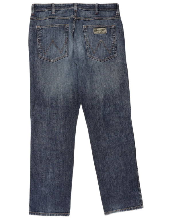 Wrangler Mens Arizona Stretch Straight Jeans W36 L32 Blue Cotton