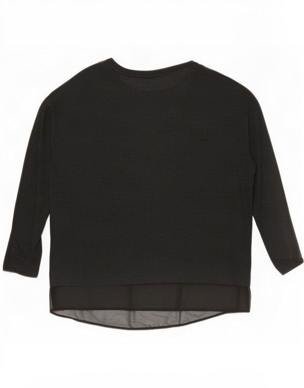 Top supradimensionat pentru femei Zara cu mânecă lungă UK 14 Medium Black Viscose