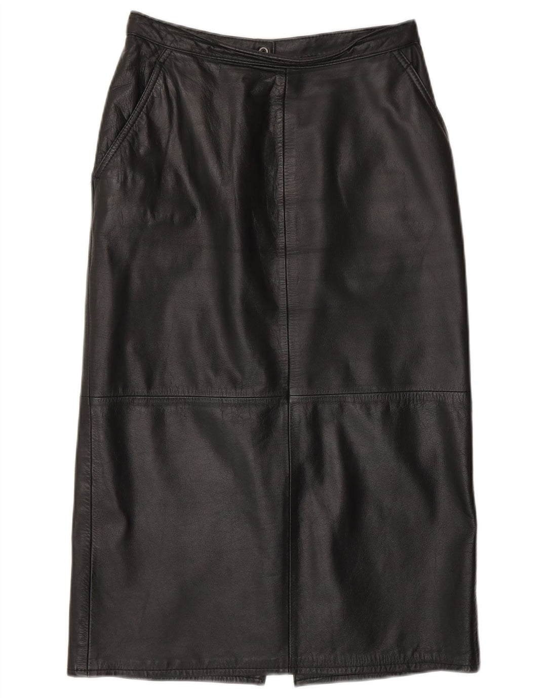 Fusta de piele pentru femei VINTAGE UK 10 Small W26 Piele neagră