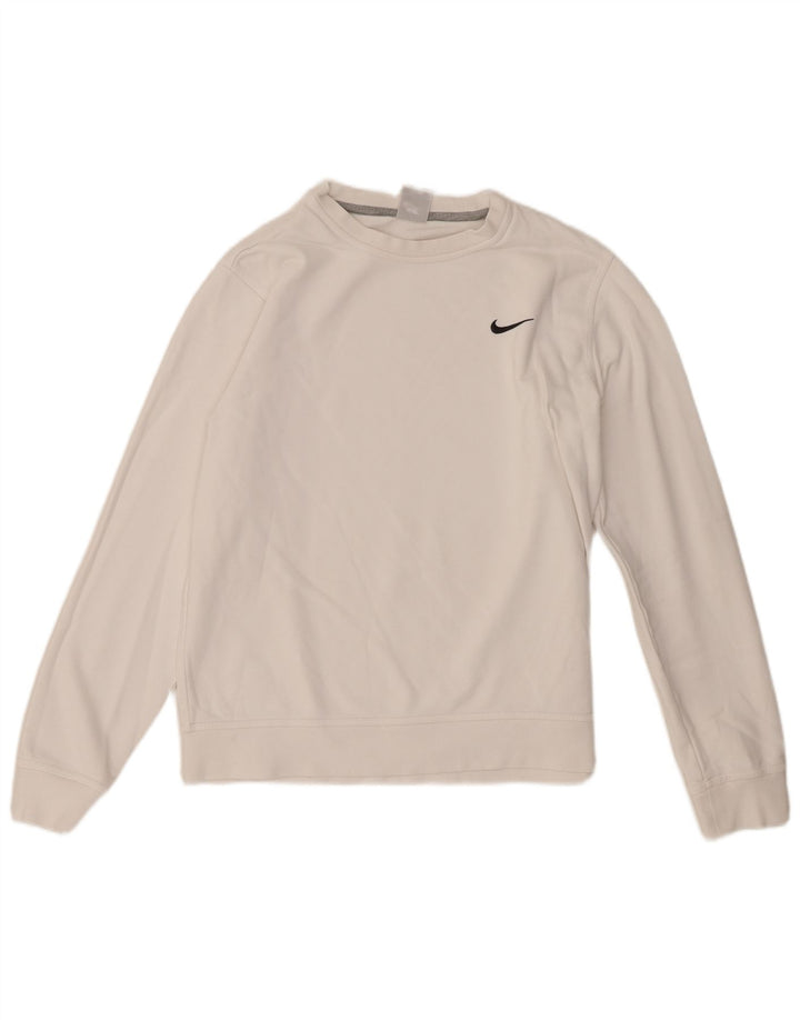 Pulover Nike pentru femei, UK 16, mare, alb, bumbac