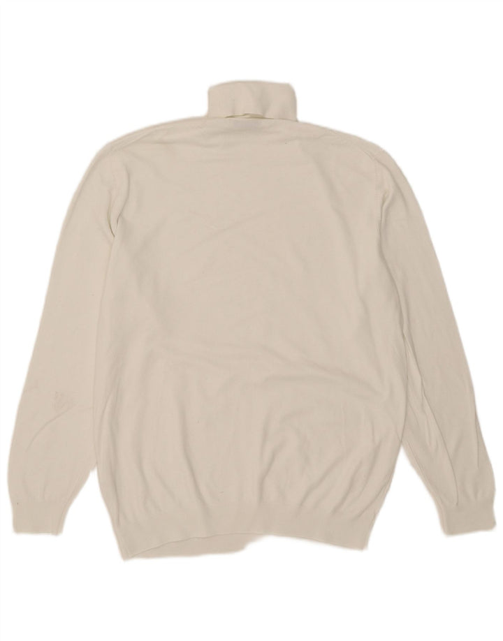 Pulover pentru femei cu gât rulat Zara UK 16, mare, albă, viscoză