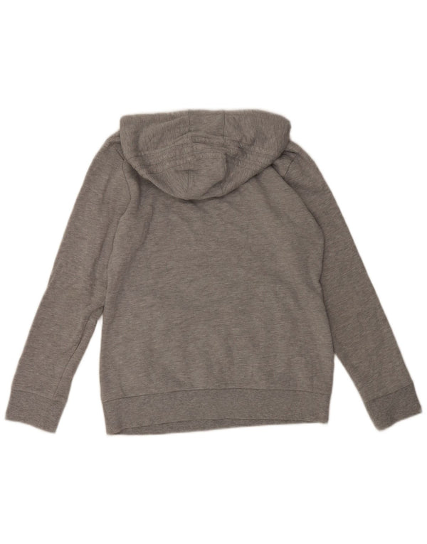 Pulover cu glugă cu grafic Adidas pentru femei UK 12/14, bumbac gri mediu