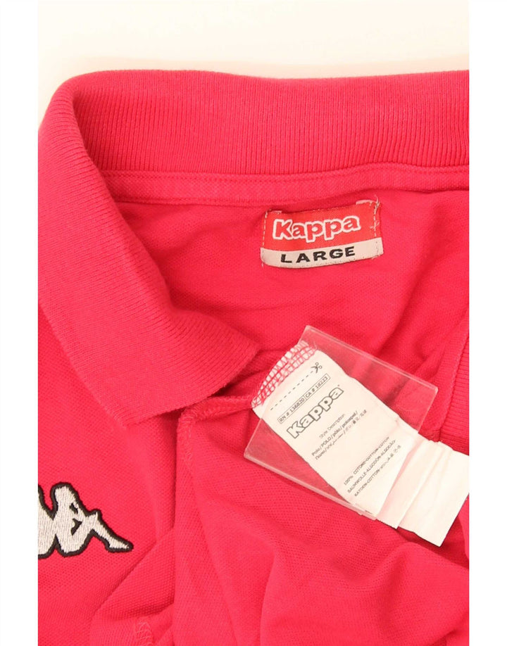 Tricou polo pentru bărbați Kappa, bumbac roz mare