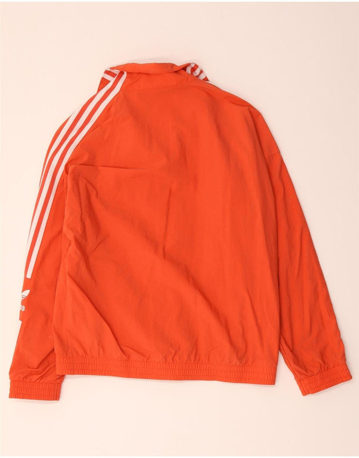 Jachetă de top pentru trening supradimensionată Adidas pentru femei UK 10 Poliester portocaliu mic