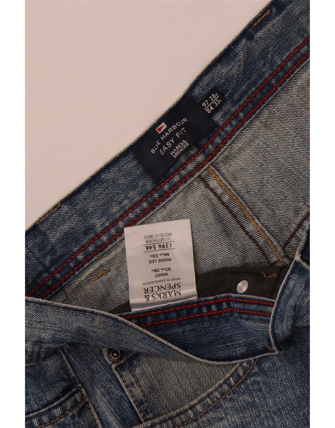 Blugi drepti pentru bărbați Marks & Spencer Blue Harbour W38 L33