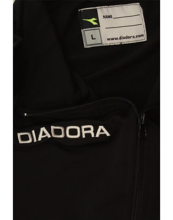 Jachetă de top pentru trening grafic Diadora pentru bărbați, mare, negru, poliester