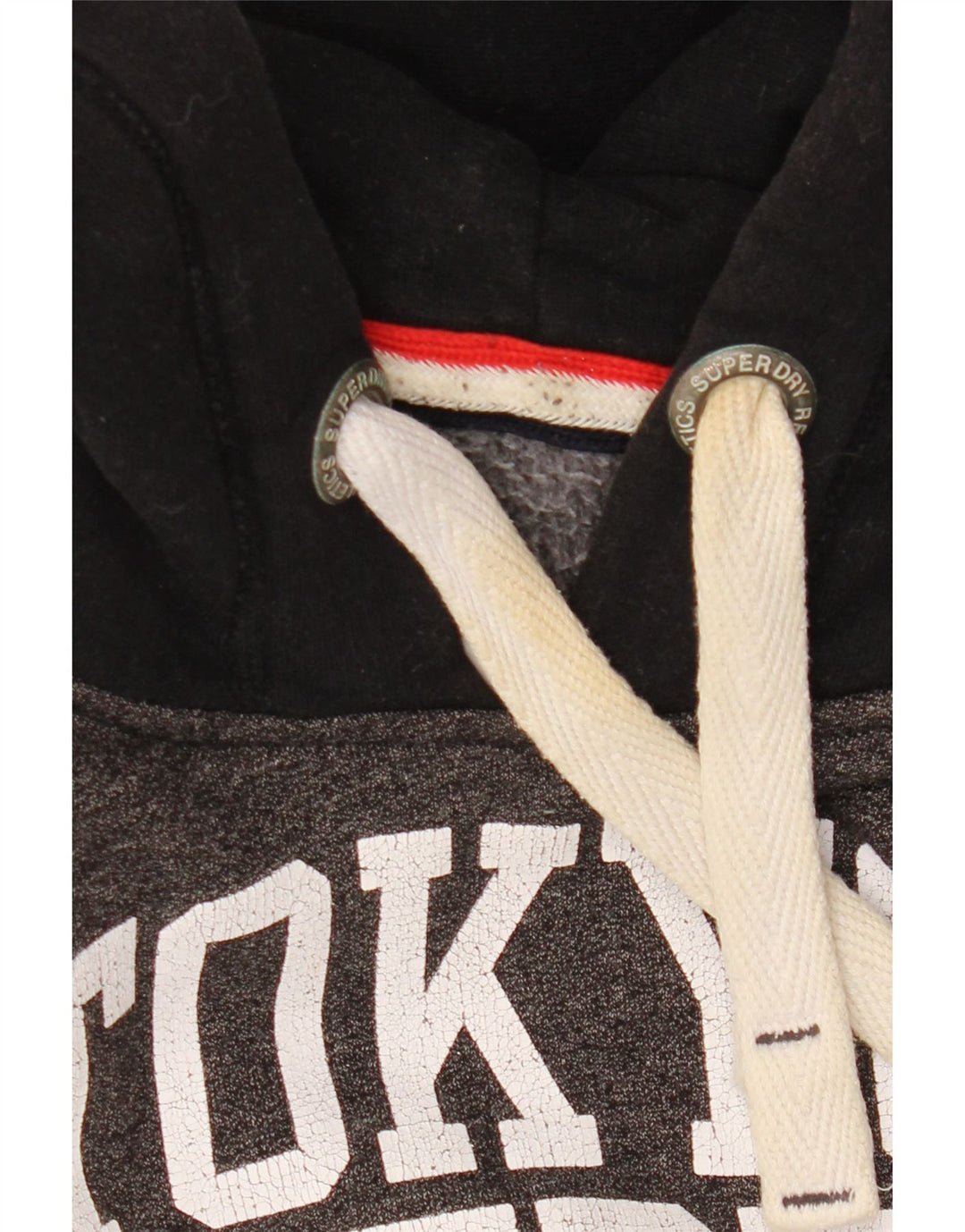 Pulover SUPERDRY pentru bărbați pentru antrenament și teren grafic cu glugă, mare, gri, bloc de culoare