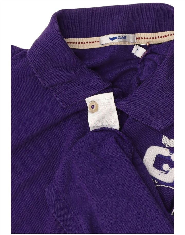 GAS Tricou polo cu grafică pentru bărbați, bumbac violet mare