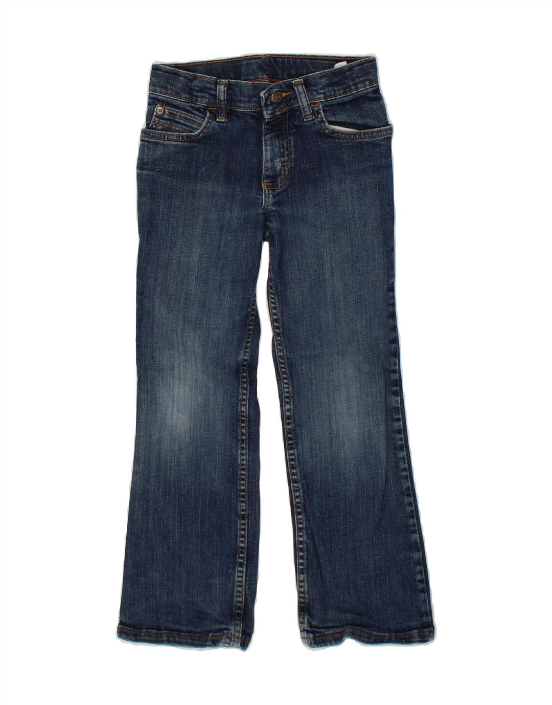 WRANGLER Boys Bootcut Jeans 7-8 Years W24 L22 Navy Blue Cotton Vintage Wrangler and Second-Hand Wrangler from Messina Hembry 