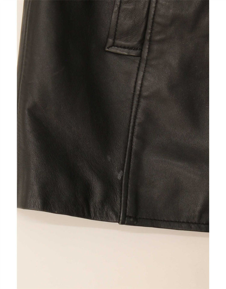 Palton de piele Hyde pentru femei UK 14 Medium Black