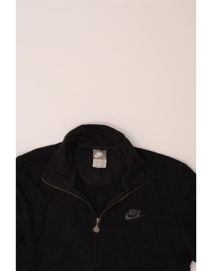 NIKE Womens Tracksuit Top Jacket UK 14/16 Large Black Cotton Vintage Nike and Second-Hand Nike from Messina Hembry 