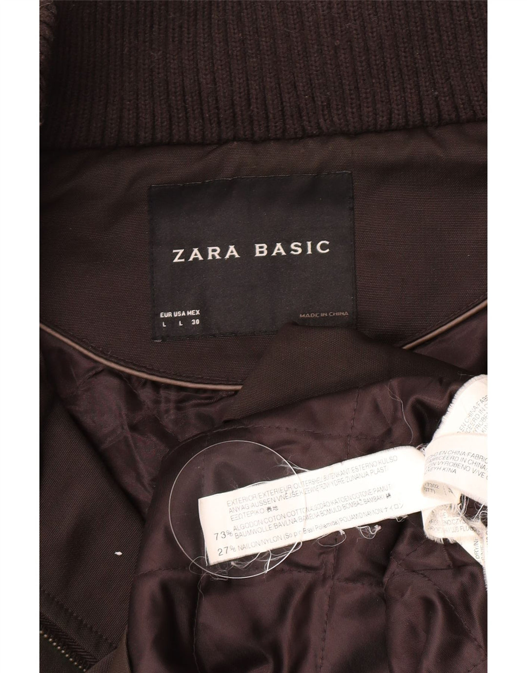 Jachetă de vânt pentru femei Zara UK 14 mare, maro, bumbac