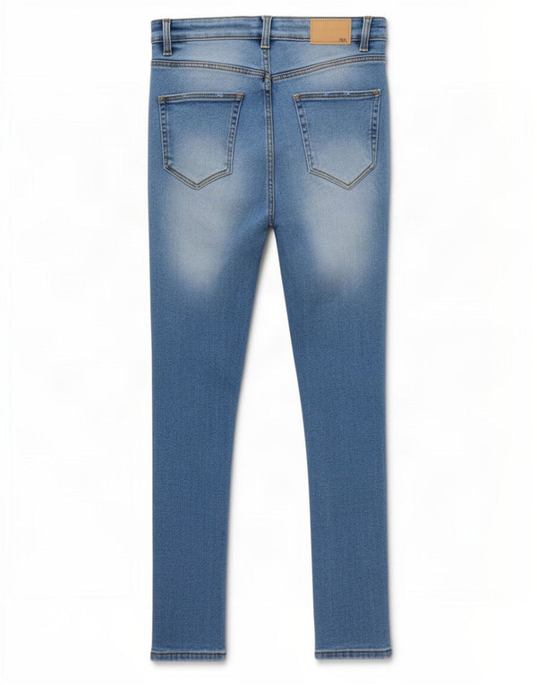 Blugi skinny distressed pentru femei Zara EU 38 Medium W28 L27 Albastru