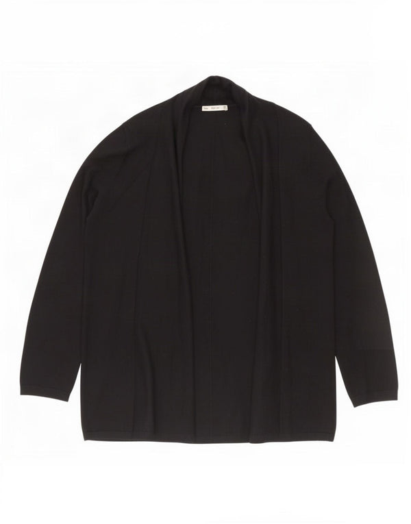 Pulover cardigan deschis pentru femei Zara UK 14 mare, negru, viscoză