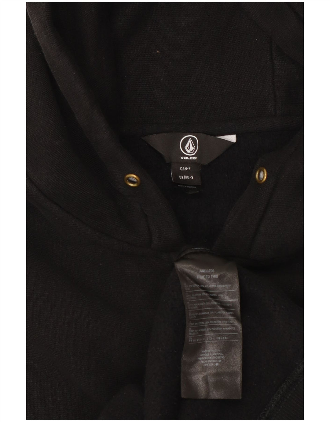 Pulover Volcom Graphic Zip Hoodie pentru bărbați, bumbac negru mic