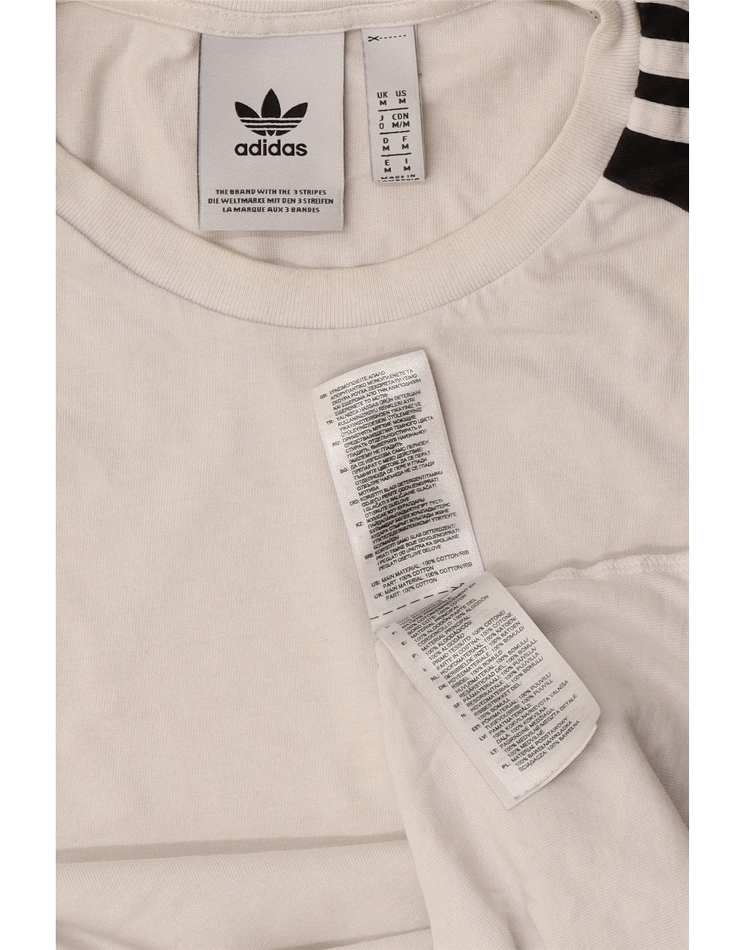 Tricou pentru bărbați Adidas Top mediu alb din bumbac color bloc