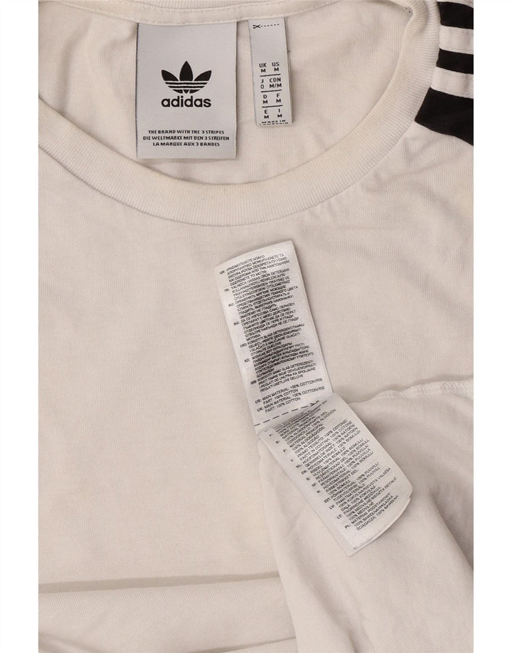 Tricou pentru bărbați Adidas Top mediu alb din bumbac color bloc