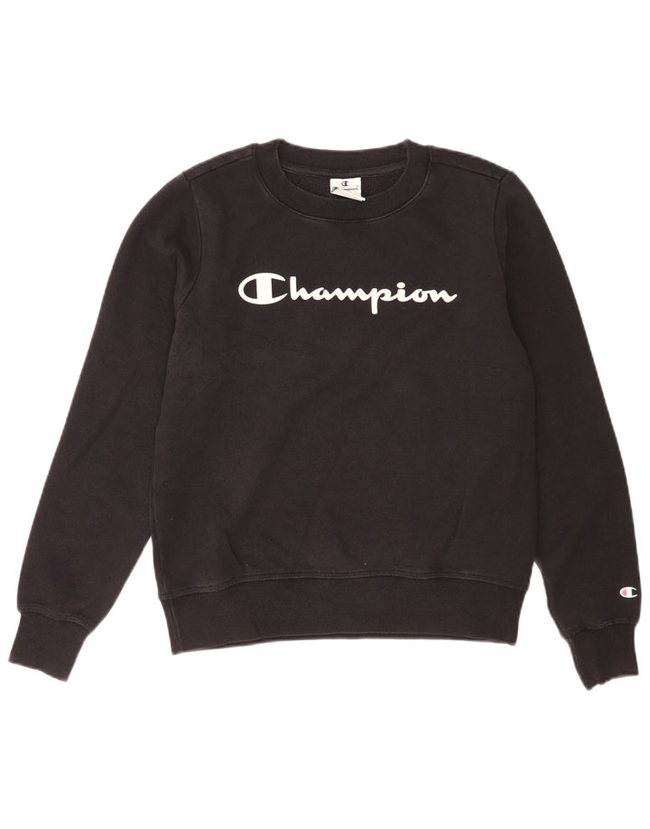 Pulover supradimensionat cu grafic pentru femei Champion UK 10 Mic Negru